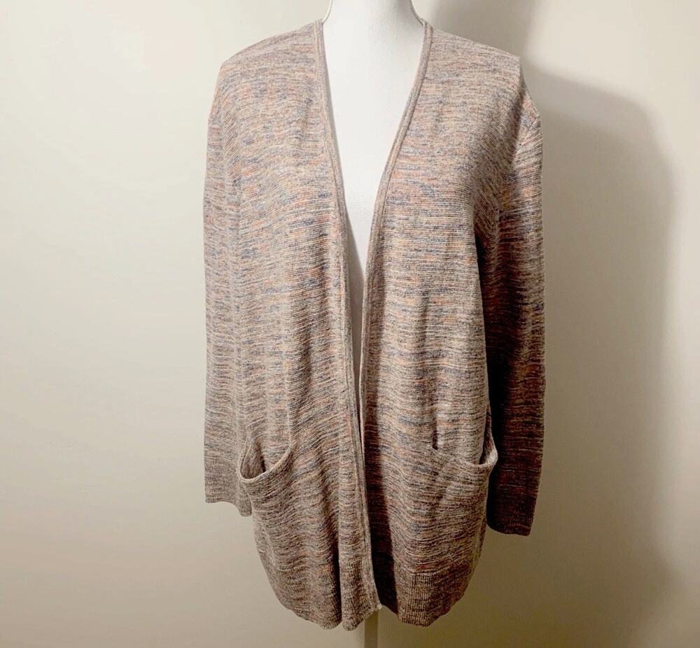 Madewell Ryder Open Front Heathered Cafe Summer Cardigan Womens sz Small Striped